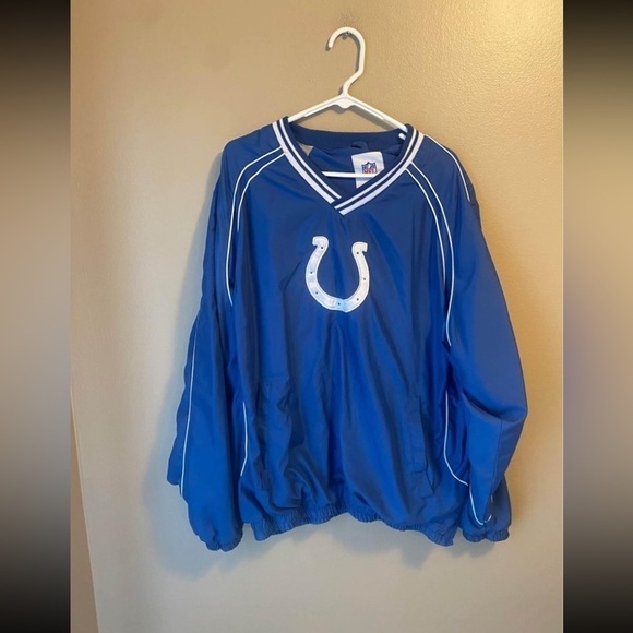Vintage NFL Indianapolis Colts Embroidered Lined Blue White Pullover